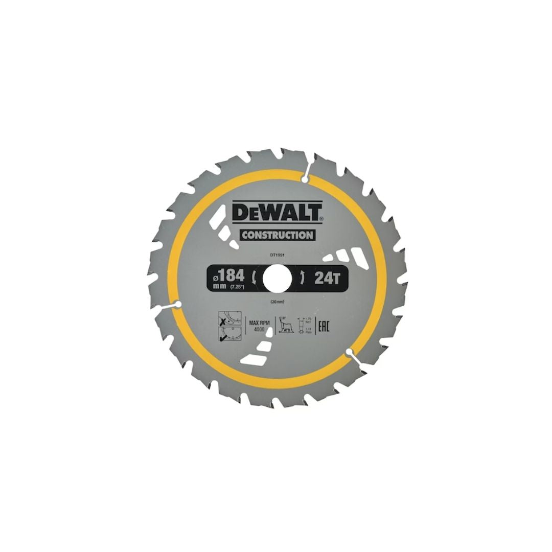 Dewalt Circ Saw Blade Cordless Framing 184x20mm 24T