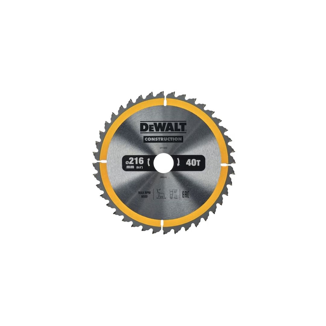 Dewalt CONSTRUCTION 216mm x 30mm 40T Circular Saw Blade