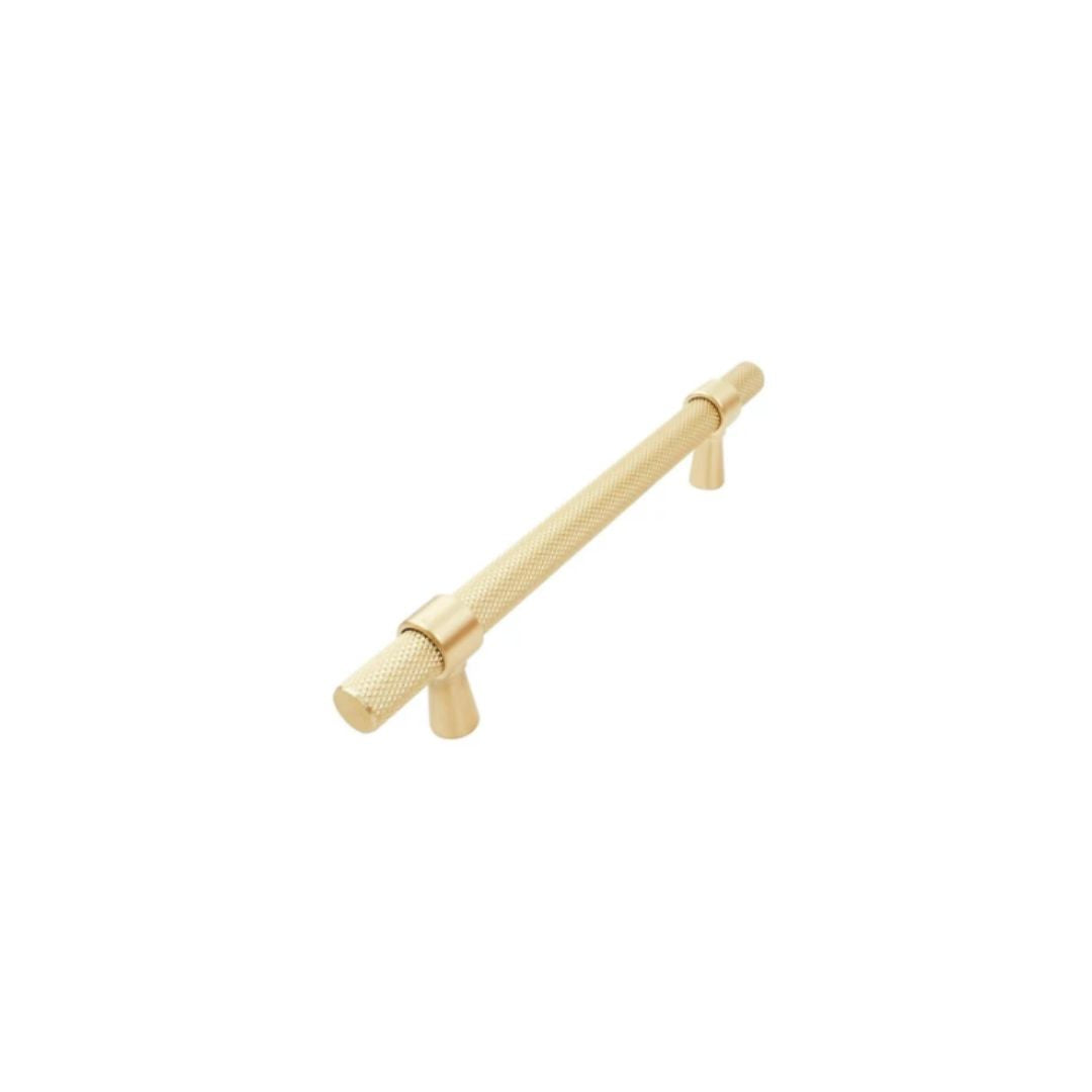 Headbourne Knurled T Bar Pull Handles Brushed Brass