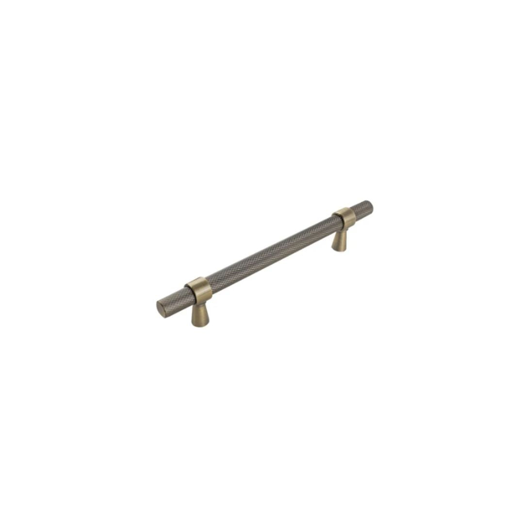 Headbourne Knurled T Bar Pull Handles Antique Brass