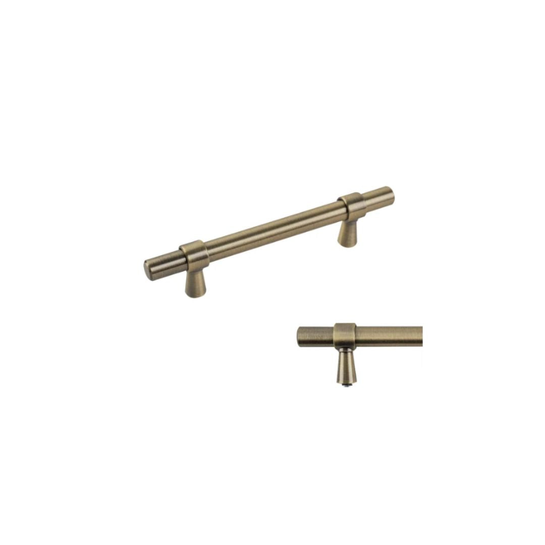 Headbourne Smooth T Bar Pull Handles Antique Brass