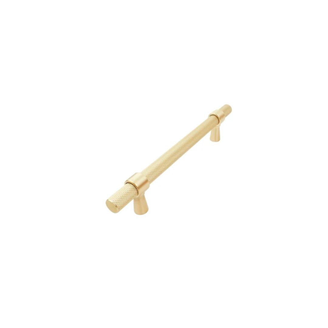 Headbourne Knurled T Bar Pull Handles Brushed Brass
