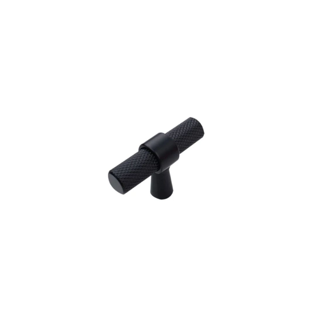Headbourne Knurled T Bar Pull Handles | Black