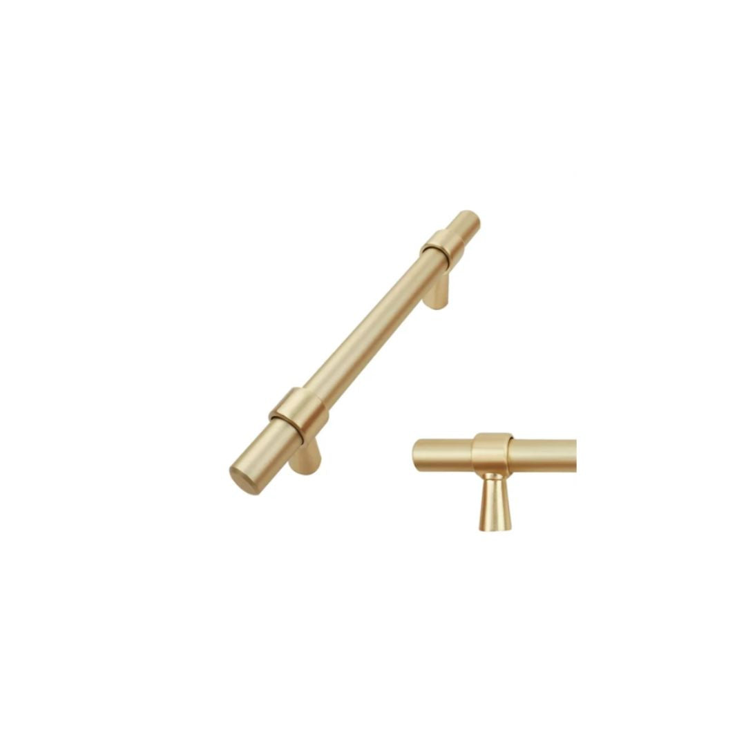 Headbourne Smooth T Bar Pull Handles Brushed Brass