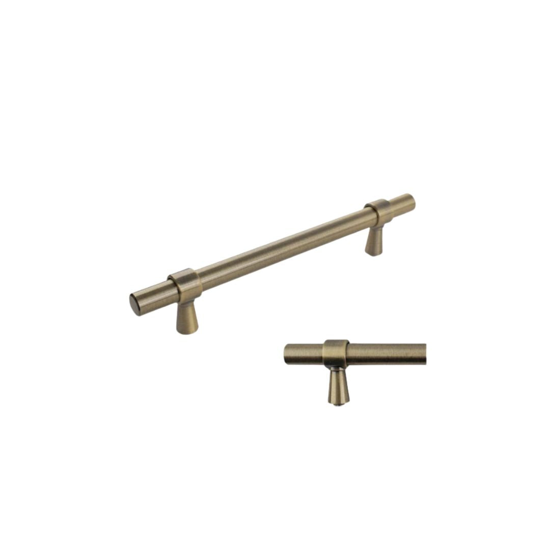 Headbourne Smooth T Bar Pull Handles Antique Brass