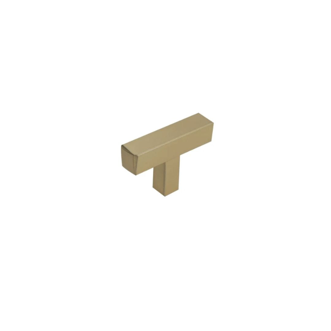 Headbourne Square T-Bar Cabinet Handles | Antque Brass