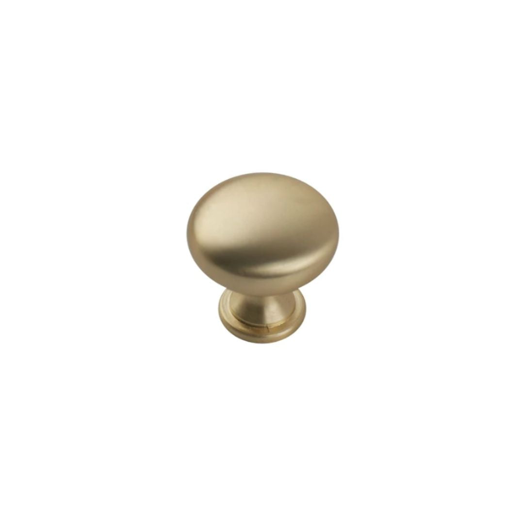 Headbourne Smooth Slim Cabinet Knobs 30mm | Brushed Brass