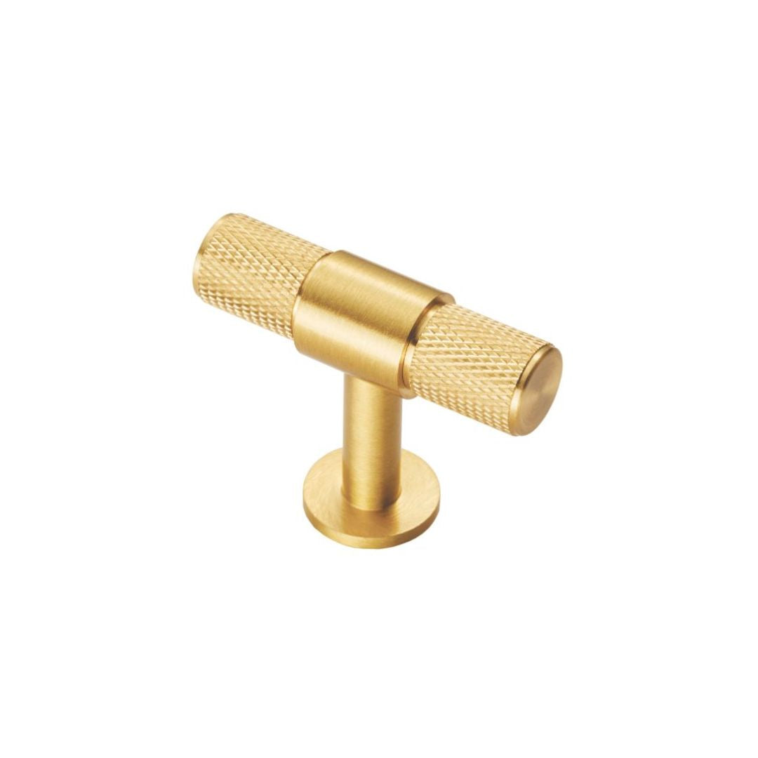 KNURLED T-BAR KNOB 50MM | SATIN BRASS