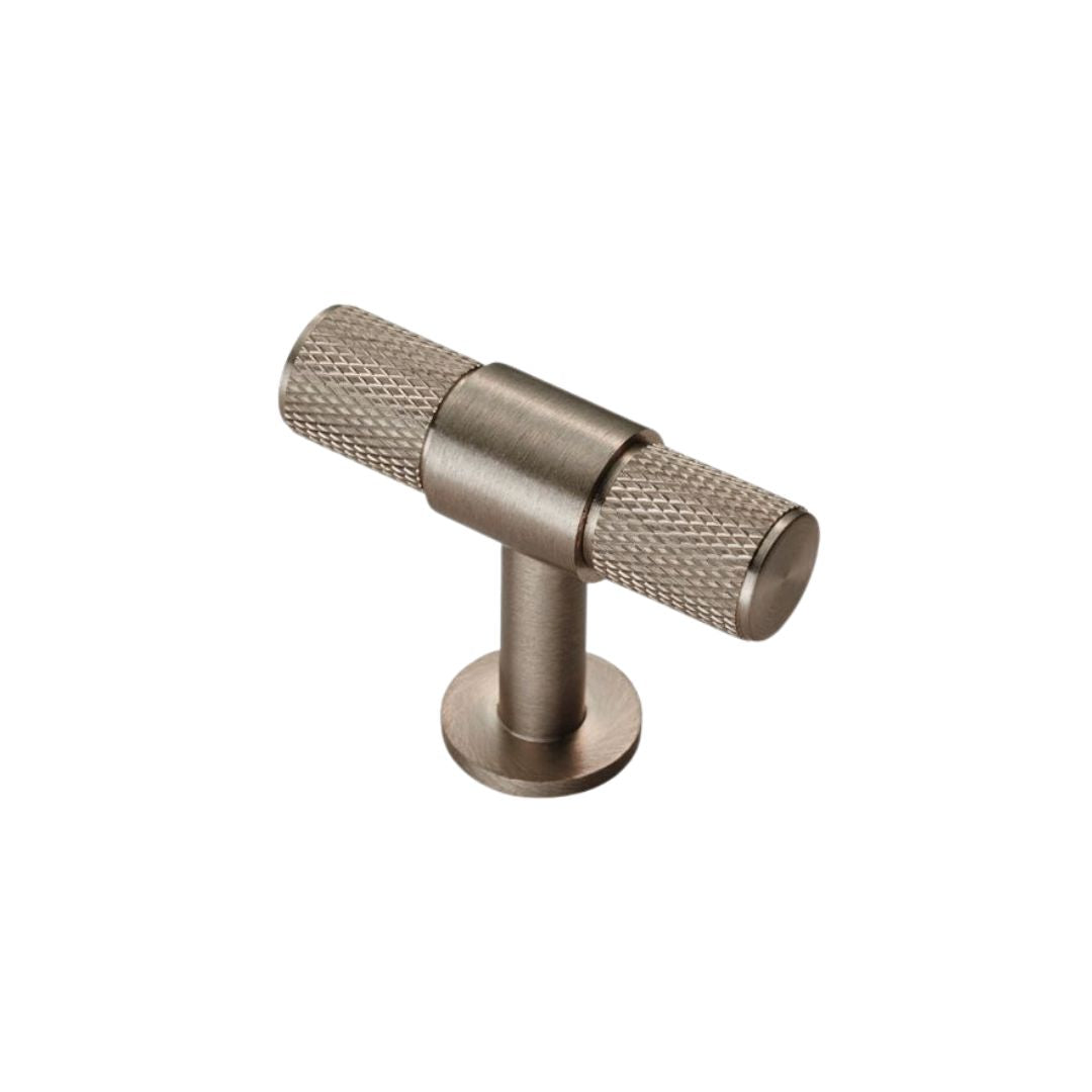 KNURLED T-BAR KNOB 50MM | SATIN NICKEL