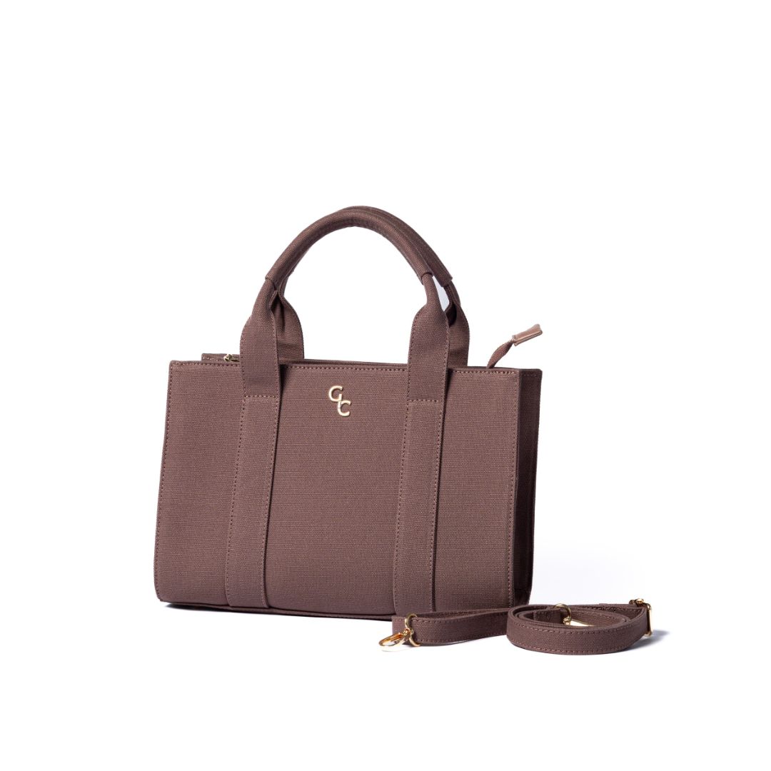 GALWAY MEDIUM TOTE MAUVE TAUPE CANVAS