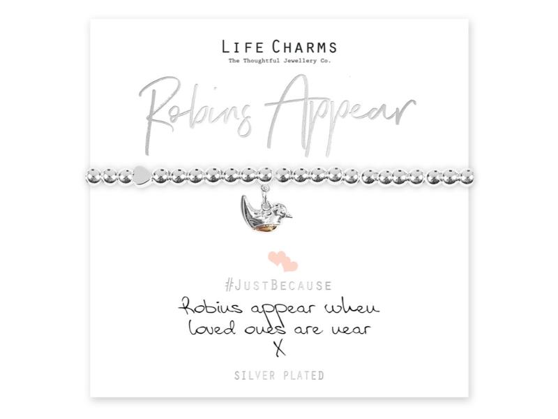 LIFE CHARMS BRACELET ROBINS APPEAR