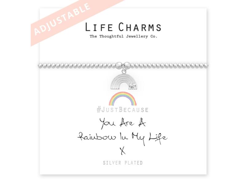 Bracciale Della Vita "You Are A Rainbow In My Life" - Ciondolo Arcobalento E Cuore, Placcato Argento, Regalo Perfetto Per Lei - 4