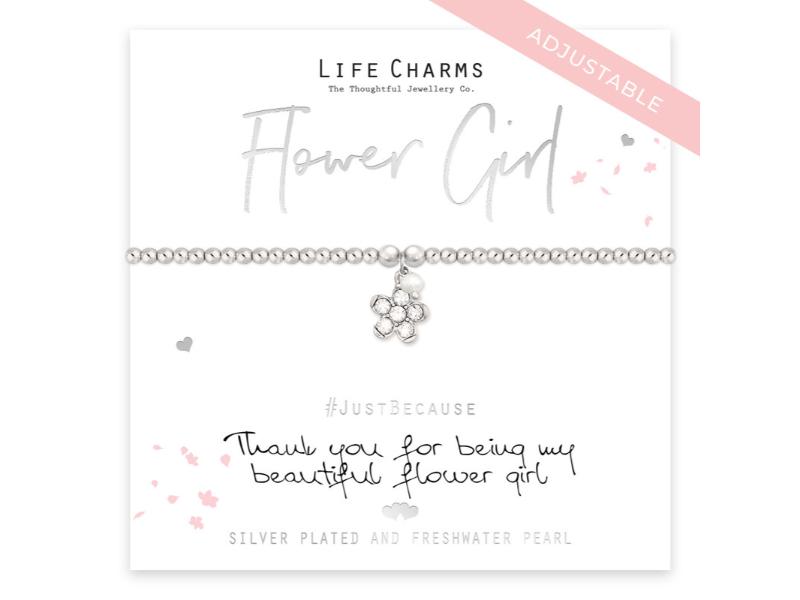 LIFE CHARMS BRACELET THANK YOU FLOWER GIRL