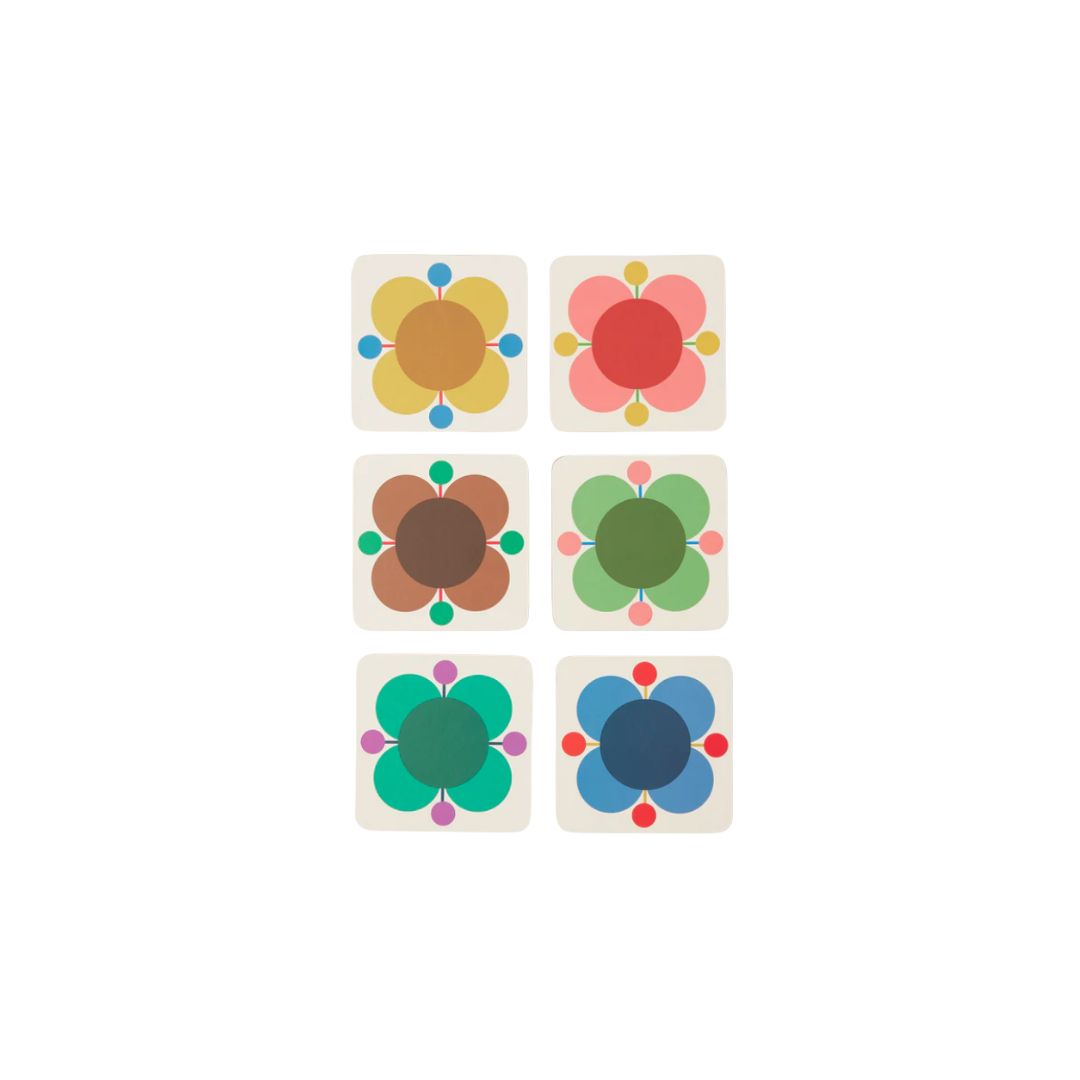 Orla Kiely Atomic Flower Set of 6 Coasters