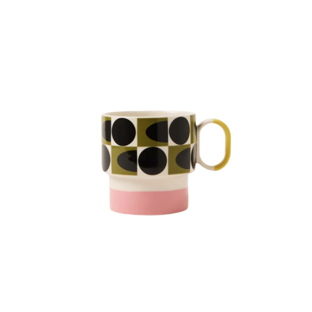 Orla Kiely Spot Square Oval Stacking Mug