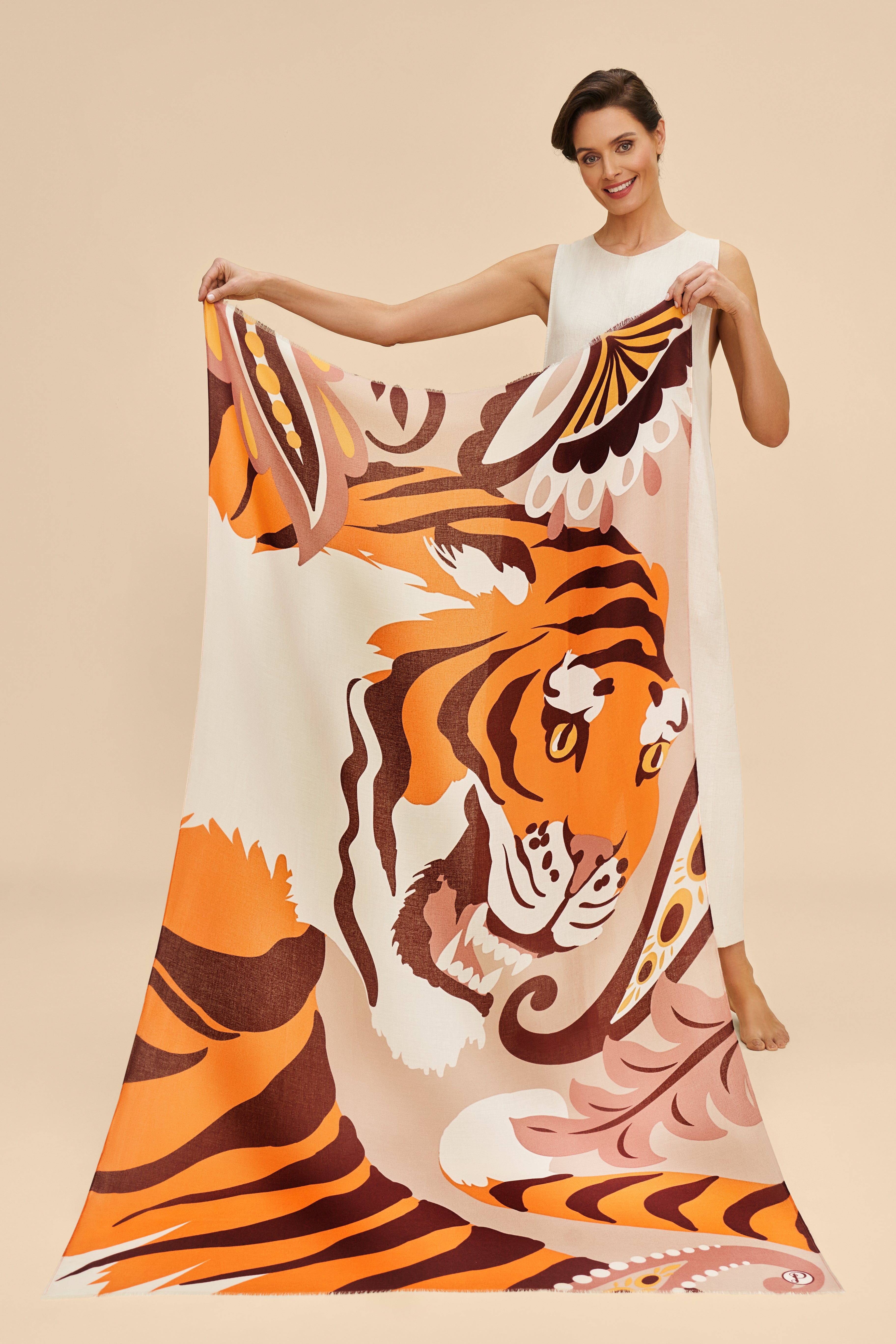 POWDER THRILL OF THE TIGER PRINT SCARF