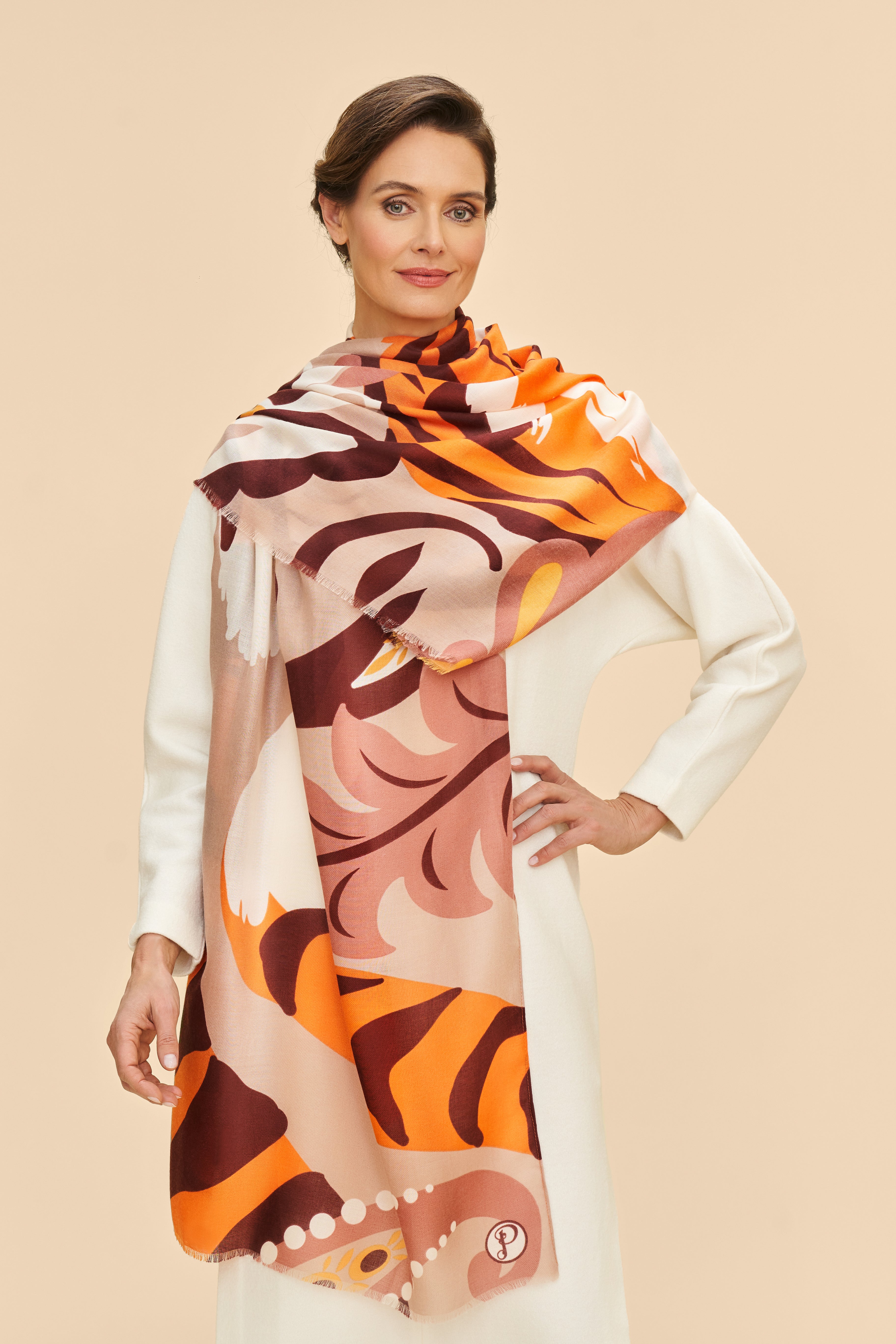 POWDER THRILL OF THE TIGER PRINT SCARF