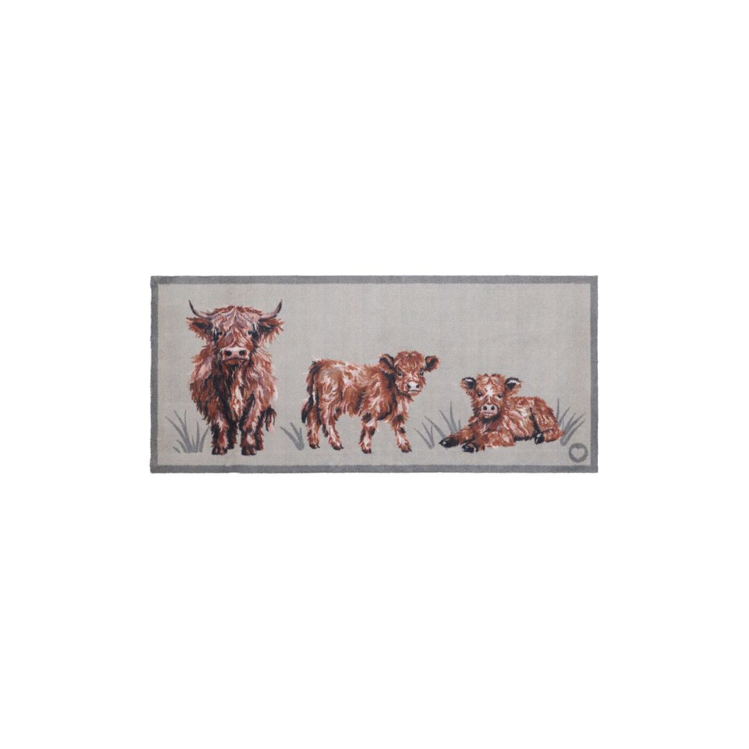 Hug Rug Heritage Highland Cow Washable Runner