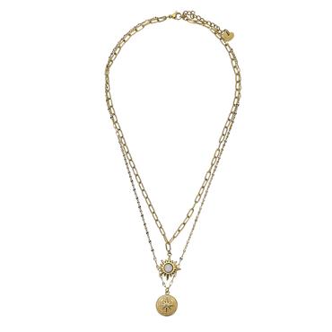 KNIGHT & DAY CARLY WHITE JADE LAYERED NECKLACE
