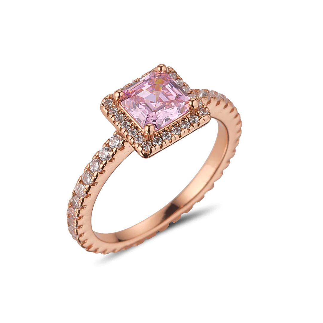 KNIGHT & DAY PINK CZ ROSE GOLD RING