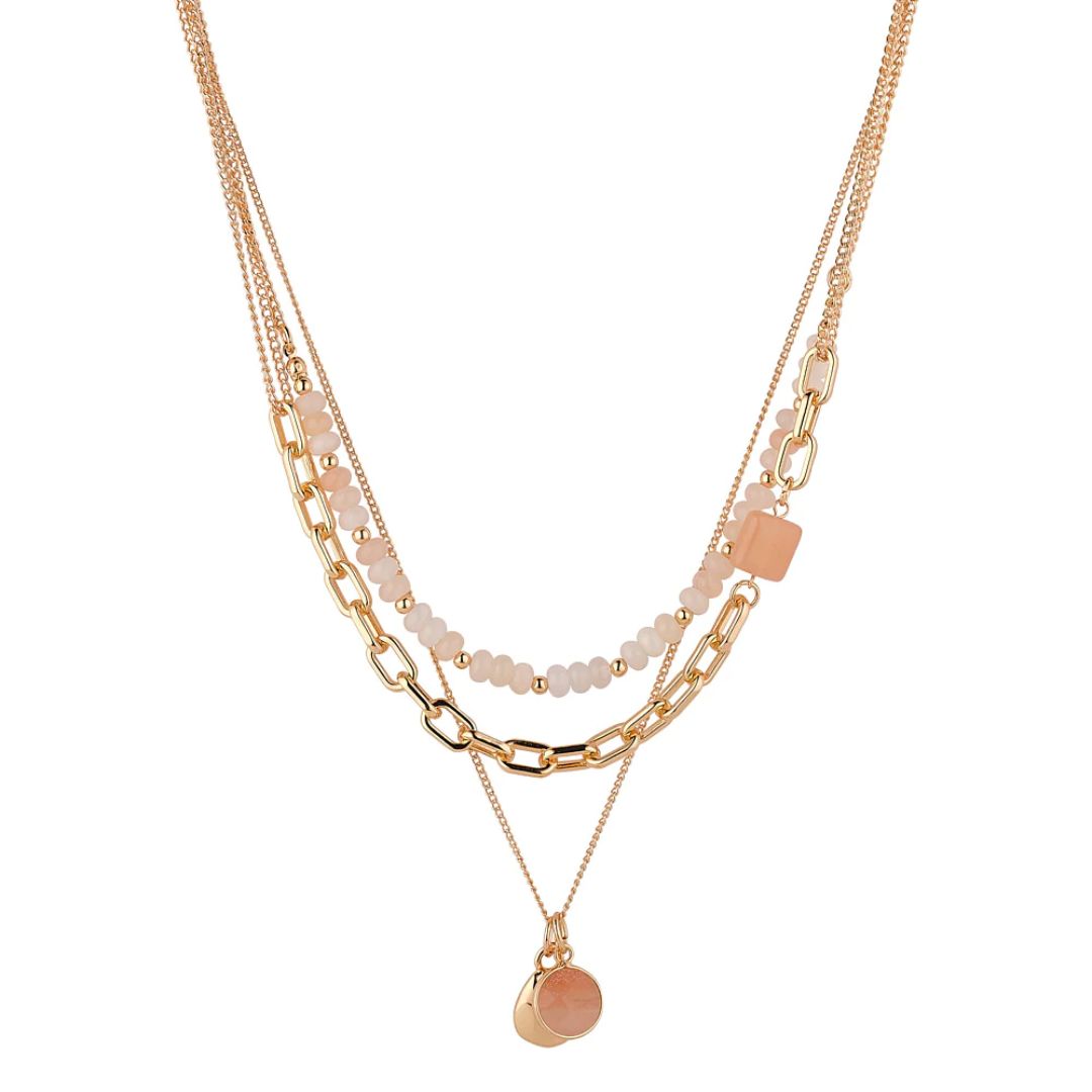 KNIGHT & DAY LAYERED BEAD & SEMI PRECIOUS STONE NECKLACE
