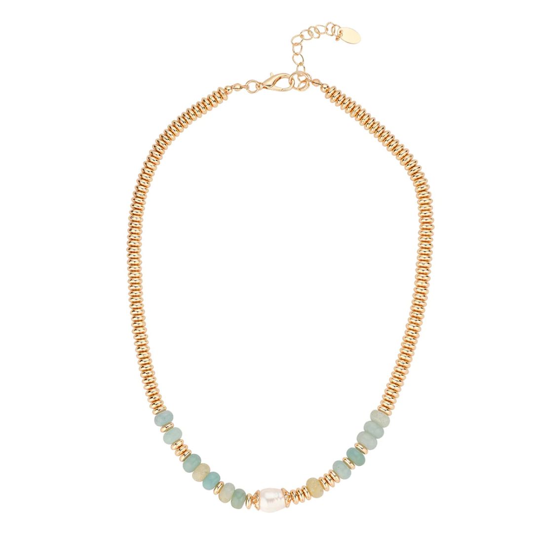 KNIGHT & DAY MALEAH GREEN & GOLD NECKLACE