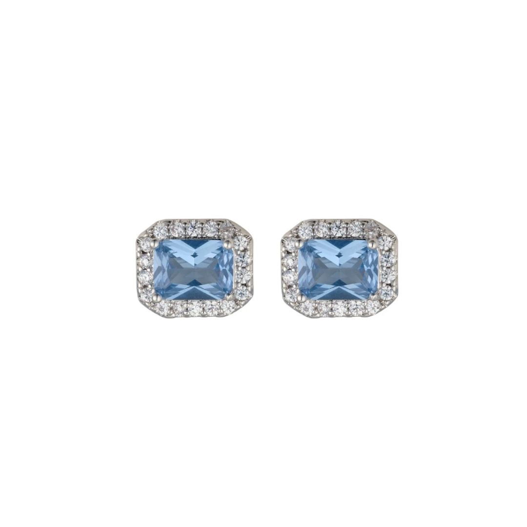 KNIGHT & DAY HORIZONTAL LIGHT BLUE CRYSTAL EARRINGS