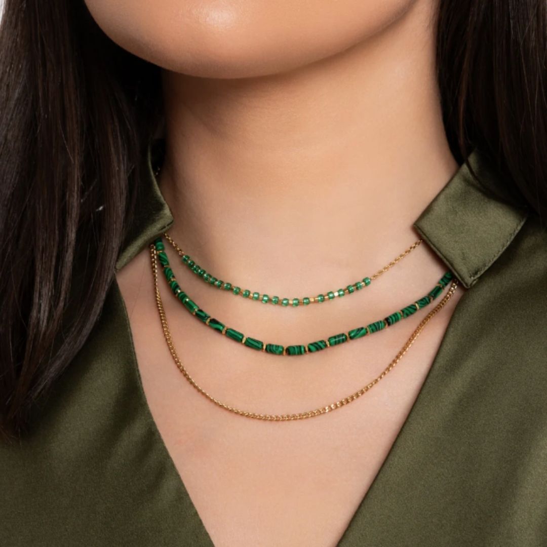 KNIGHT & DAY JENNA MALACHITE NECKLACE