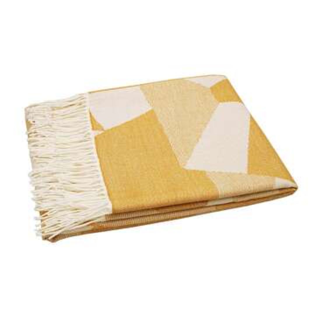 WALTON THROW ORIGAMI MUSTARD