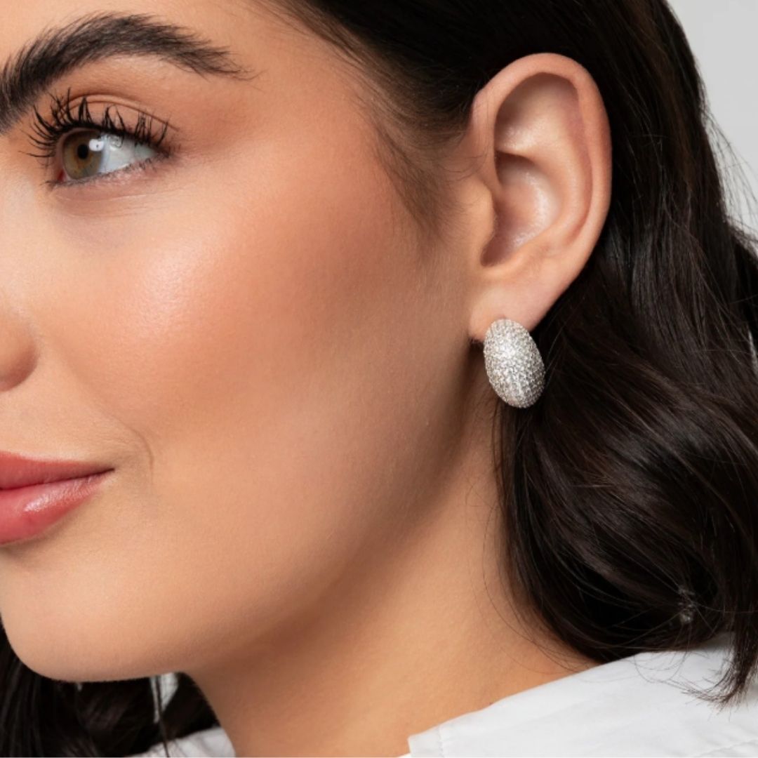 Knight & Day Crystal Encrusted Chunky Hoop Earrings