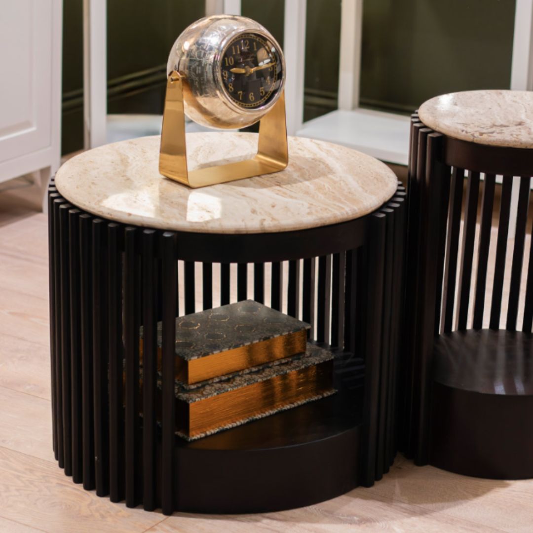 Misha Coffee Table Travertine Dark