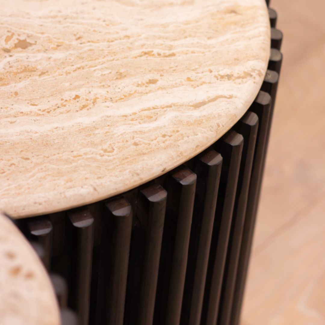 Misha Coffee Table Travertine Dark