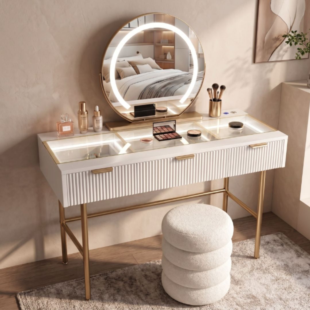 Gia Plus Hollywood Dressing Table & Stool Set