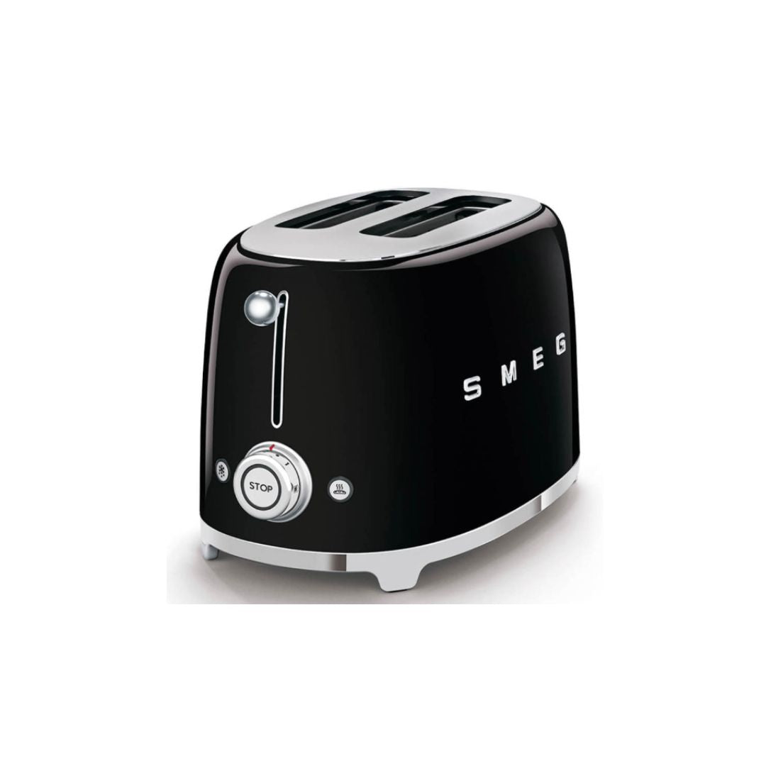 SMEG BLACK 2 SLICE TOASTER | TSF01BLUK