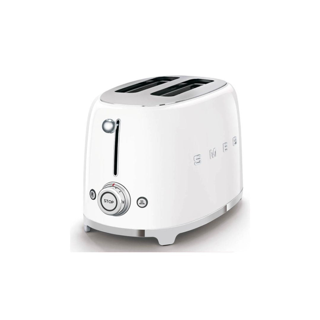 SMEG WHITE 2 SLICE TOASTER | TSF01WHUK