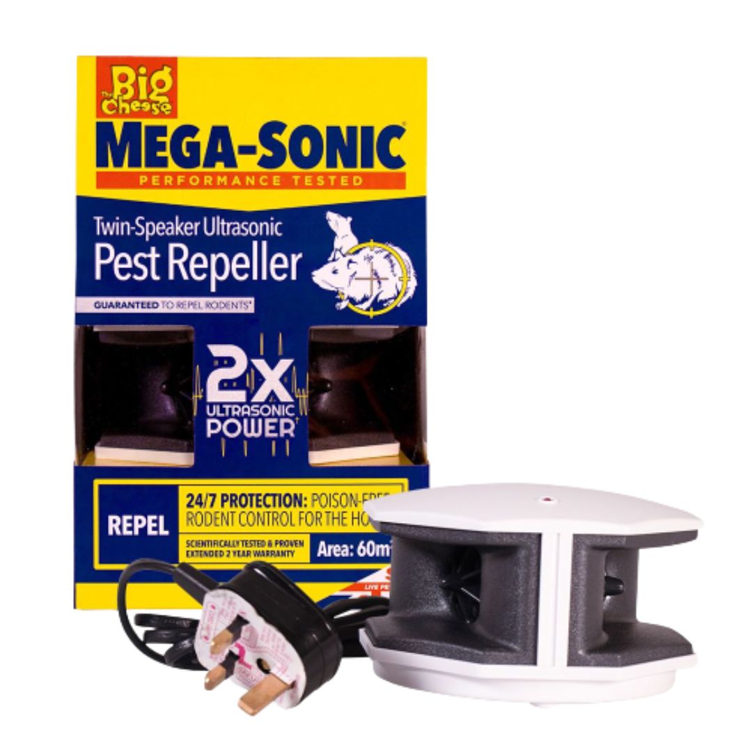 BIG CHEESE MEGA SONIC TWIN SPEAKER ULTRASONIC PEST REPELLER