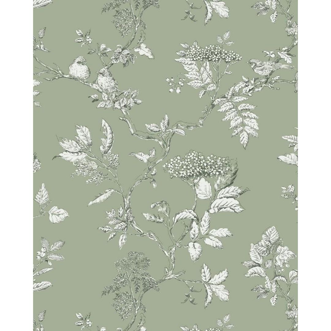 LAURA ASHLEY ELDERWOOD SAGE WALLPAPER