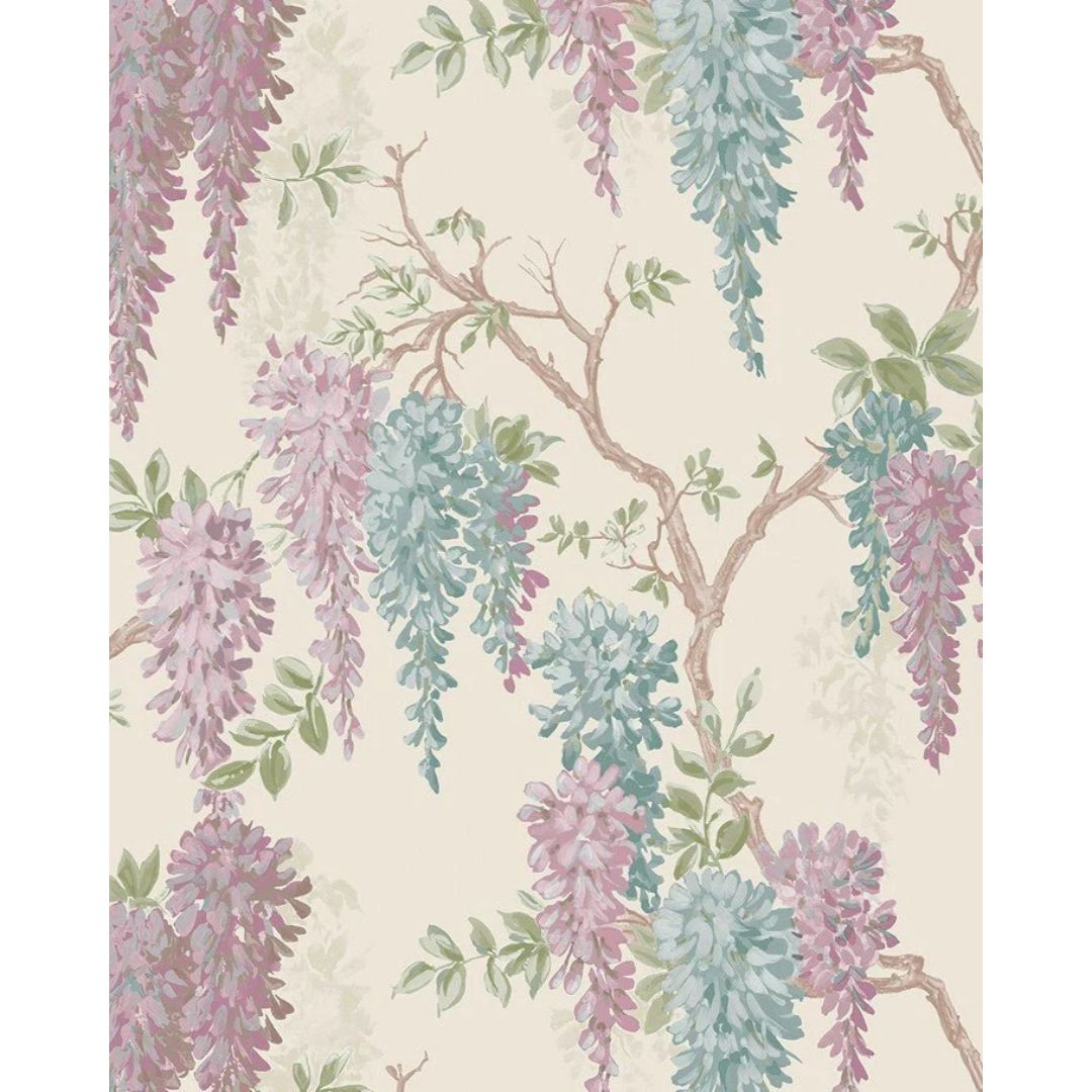LAURA ASHLEY WISTERIA GARDEN DUCK EGG WALLPAPER