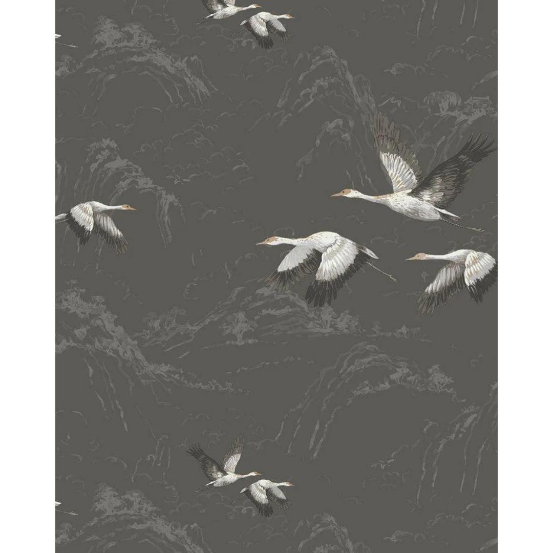LAURA ASHLEY ANIMALIA DARK STEEL WALLPAPER