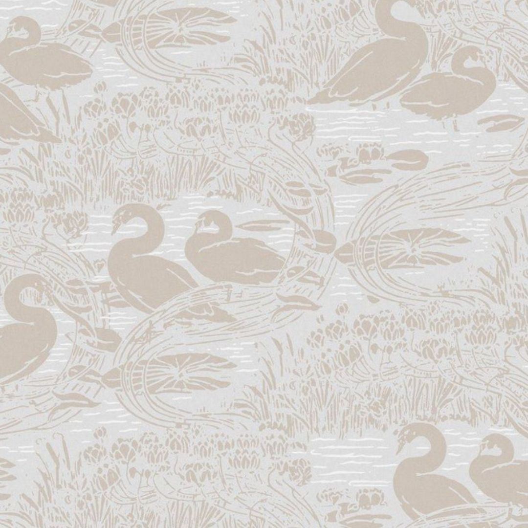 LAURA ASHLEY SWANS DOVE GREY WALLPAPER