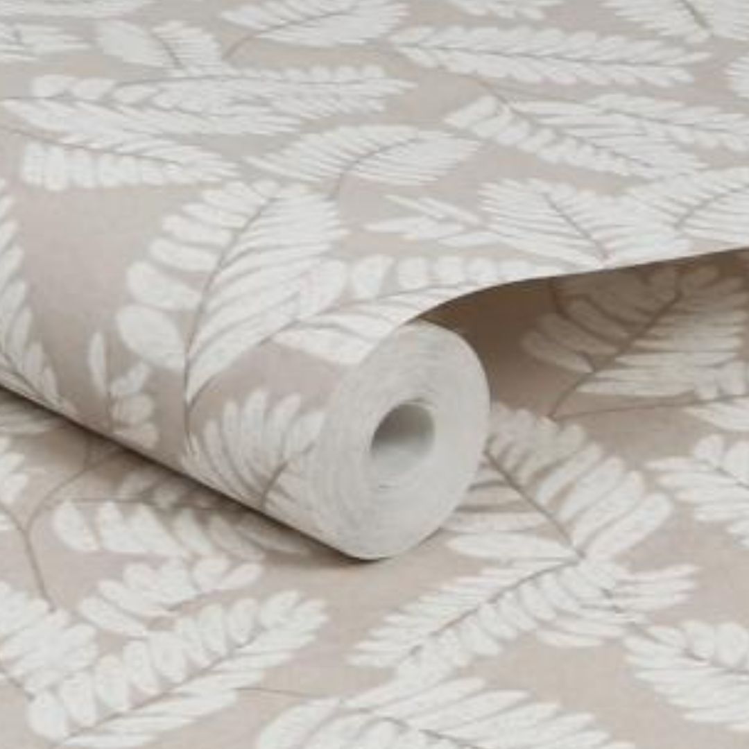 GRAHAM & BROWN KINDRED LEAF NEUTRAL WALLPAPER