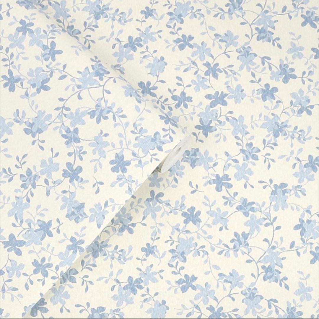 LAURA ASHLEY MISTERTON TRAIL PALE SEASPRAY BLUE WALLPAPER