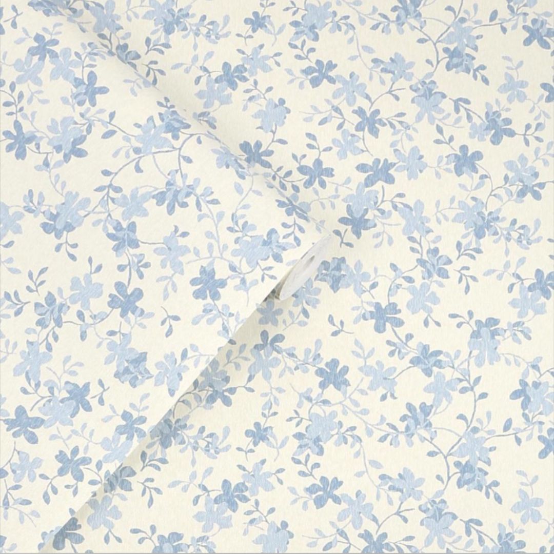 LAURA ASHLEY MISTERTON TRAIL PALE SEASPRAY BLUE WALLPAPER