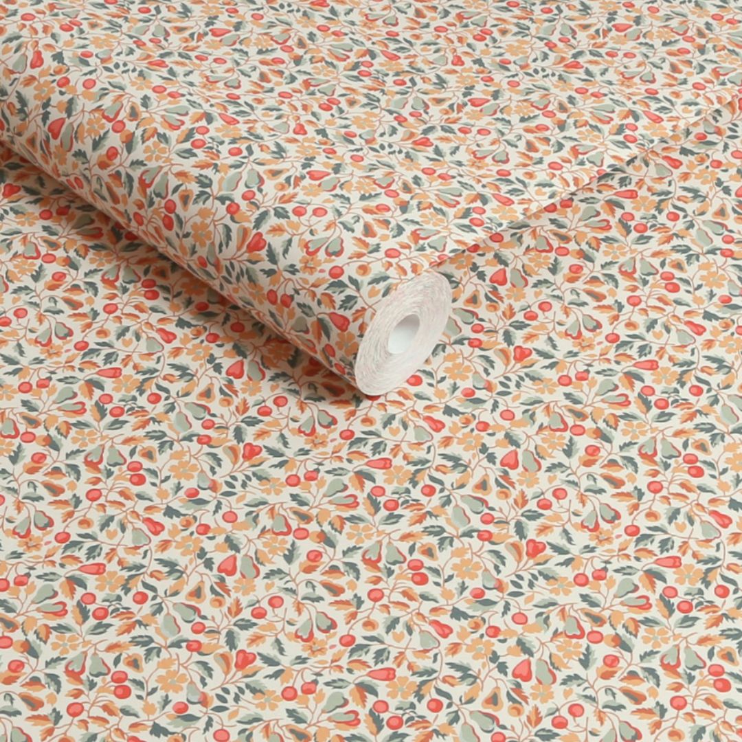 LAURA ASHLEY DEVRONS GROVE TERRACOTTA WALLPAPER