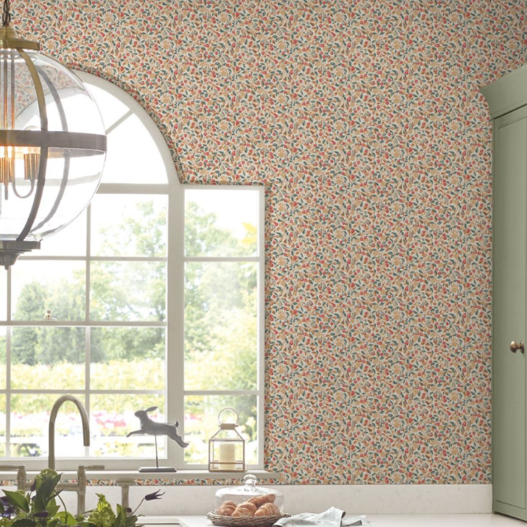 LAURA ASHLEY DEVRONS GROVE TERRACOTTA WALLPAPER