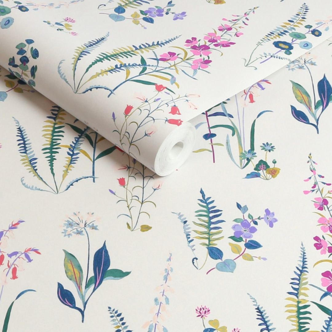 LAURA ASHLEY MEADOWVALE SPRIGS VIOLET WALLPAPER