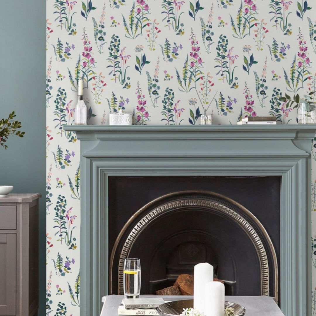 LAURA ASHLEY MEADOWVALE SPRIGS VIOLET WALLPAPER