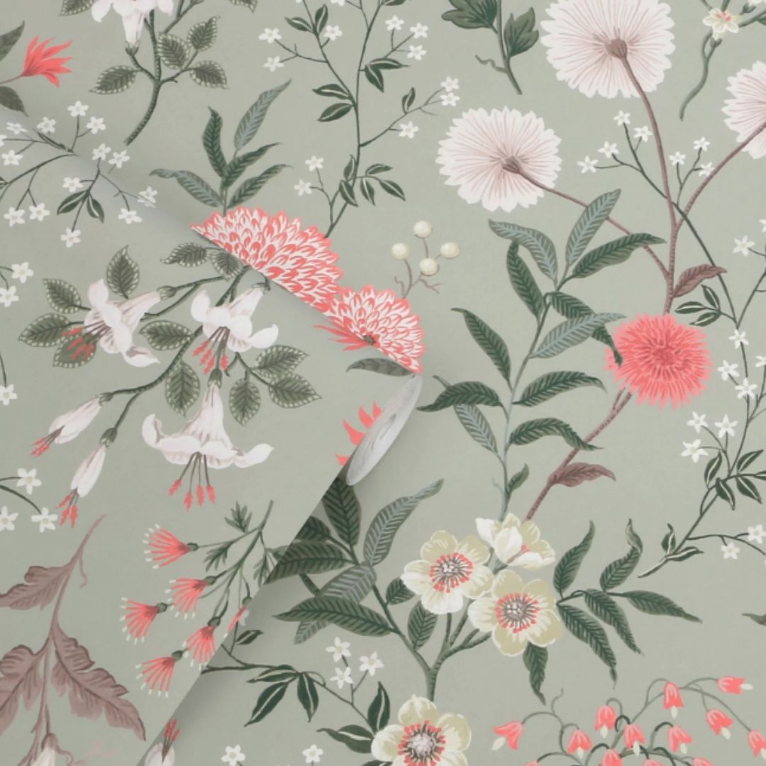 Laura Ashley Otterham Garden Pistachio Wallpaper