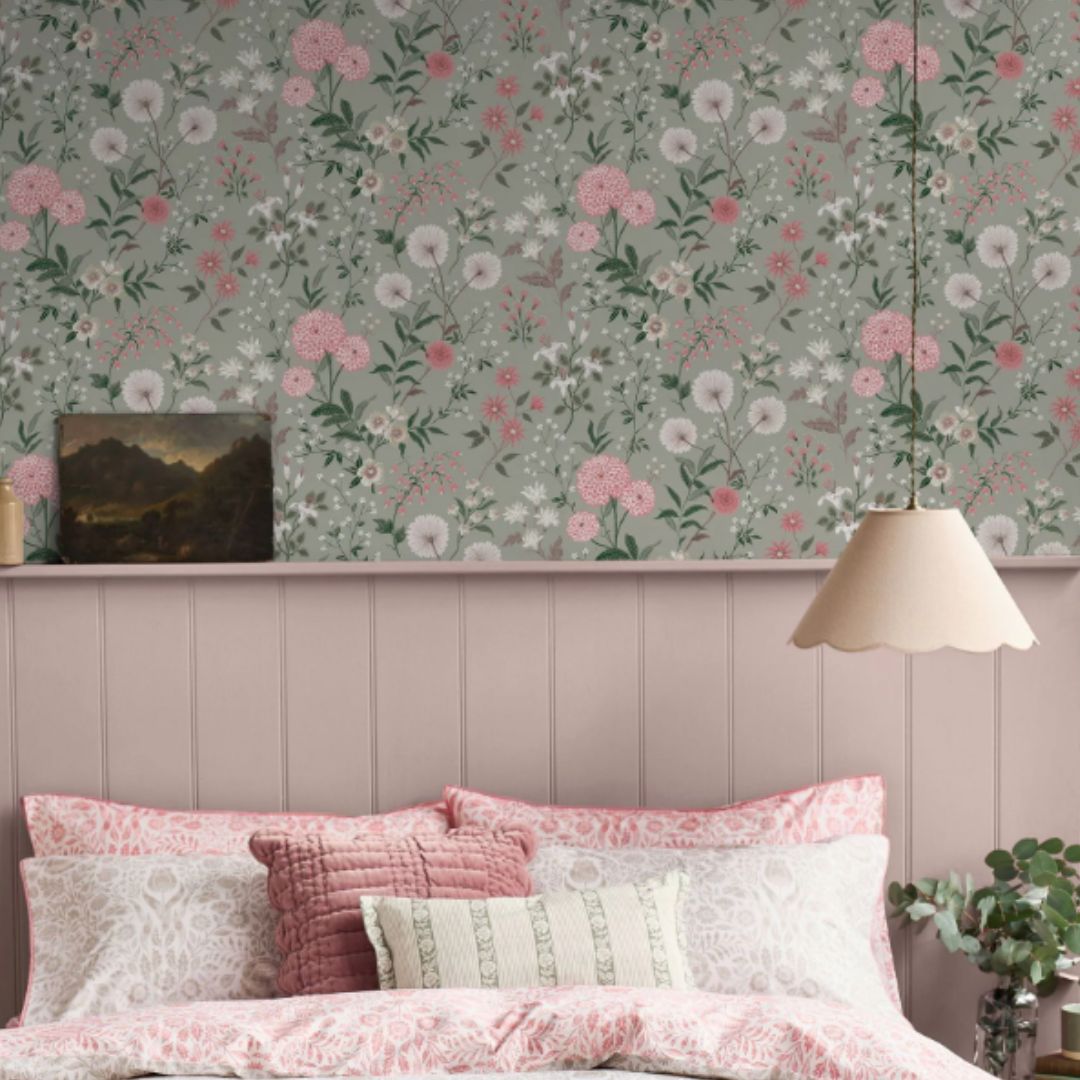 Laura Ashley Otterham Garden Pistachio Wallpaper