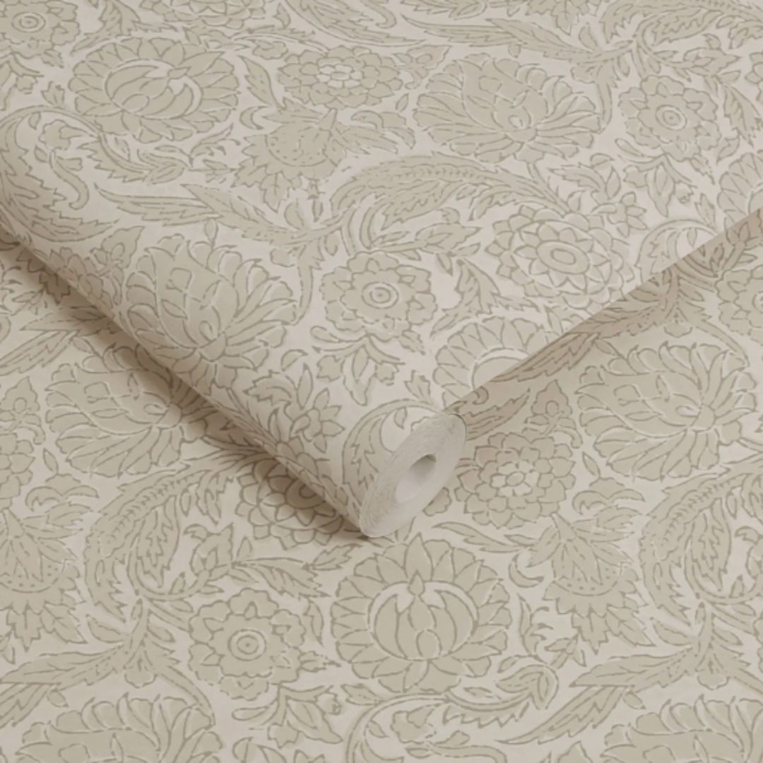 Next Floral Woodblock Linen Wallpaper